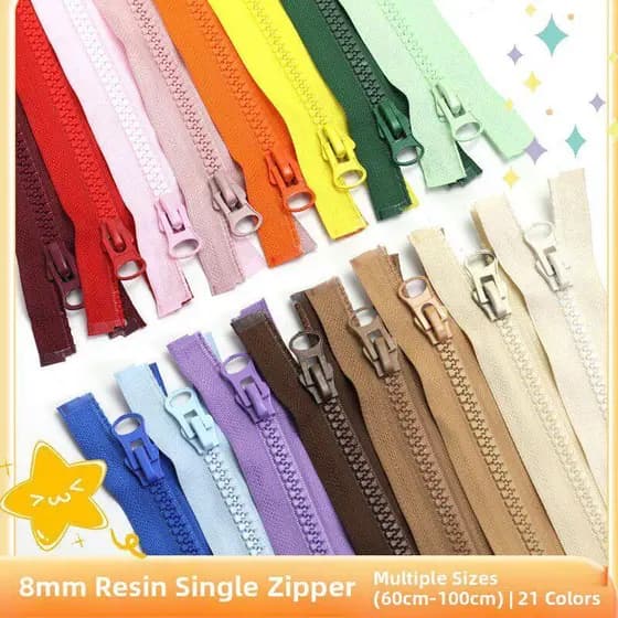 Roupas Com Zíper Dedicado No. 8 resina dente grosso única cabeça aberta jaqueta espessada zíper acolchoado jaqueta cor s
