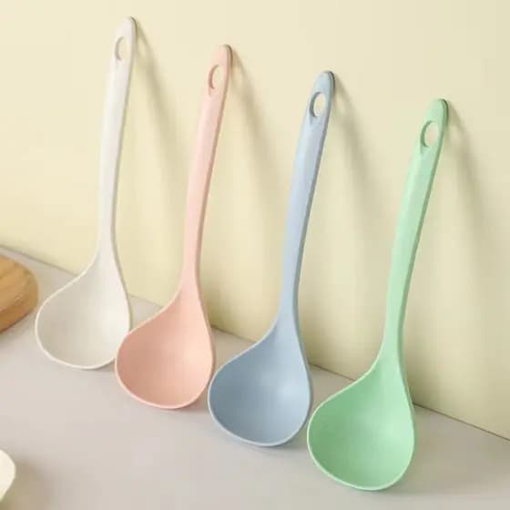 Colher de sopa pequena de Silicone pequena alça doméstica colher de Congee utensílios de cozinha plástico engrossado gra
