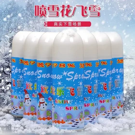 Simulação do dia de ano novo Spray de neve branco pode espuma neve flutuante Artificial falso decoração de neve adereços