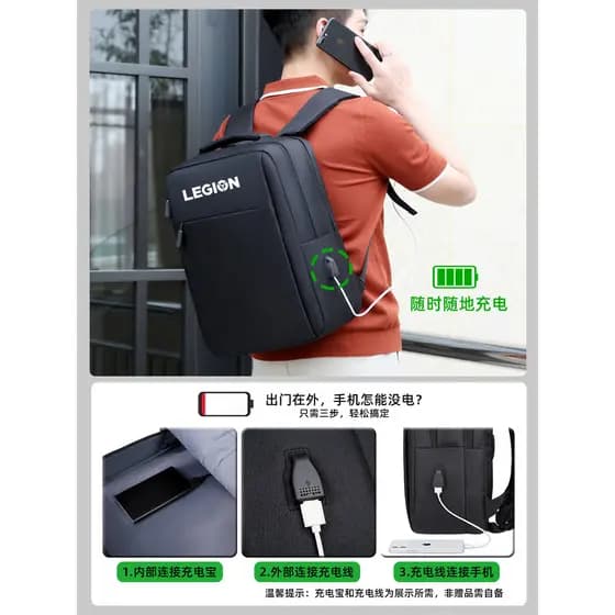 Mochila masculina de negócios mochila de computador Casual moda grande capacidade estudante mochila na moda logotipo ref