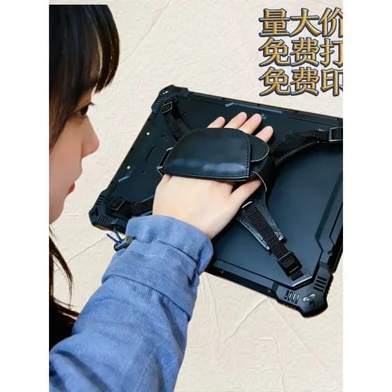 Alça fixa de couro dedicada para tablet Industrial de três provas, alça de mão para tablet, portátil ao ar livre, alça d