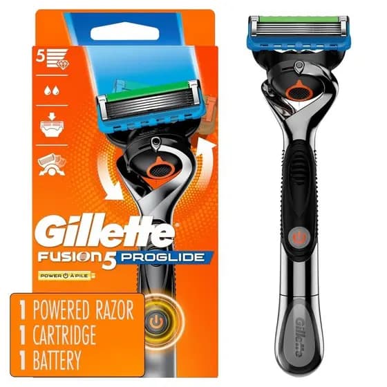 Barbeador elétrico Gillette ProGlide, 1 cabo de barbeador elétrico Gillette + 1 lâmina de reposição AFA5.