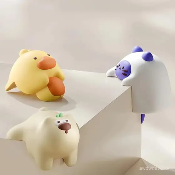 4 Protetores de Canto em Forma de Desenho Animado para a Segurança de Espaços, Mesas, Escadas e Armários, Bear FFXK