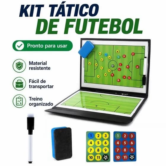Capa De Couro Para Prancheta De Futebol Dobrável Treinador Ímã Portátil 53x31cm