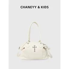 CHANEYY KIDS Bolsa Tote de couro de grande capacidade Bolsa de asa cruzada Bolsa de ombro combinada Bolsa baguete