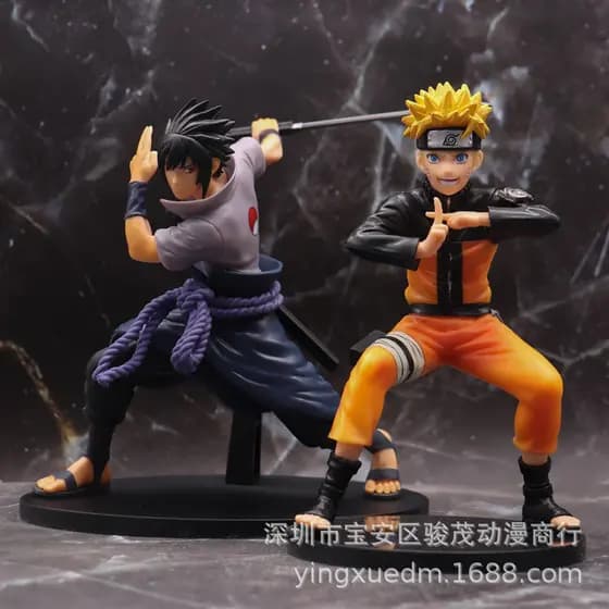 Naruto mercadoria Uchiha Sasuke Uzumaki naruto figura em caixa modelo decoração de mesa presente de menino