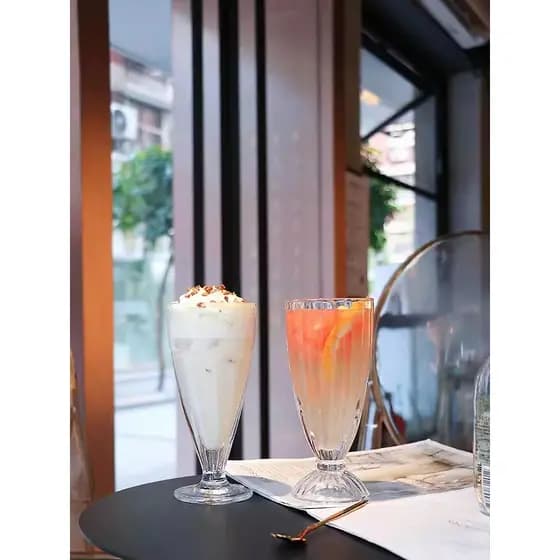 Copo de água de vidro resistente ao calor, copo de suco, sobremesa, salada, leite, chá, bebida, sorvete, Milkshake, cerv