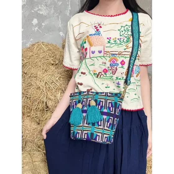 Dong Dong & SUSU Bolsa Wayu em estoque pronto wayuu Bolsa de tecido de fio de seda de tamanho pequeno Bolsa artesanal su