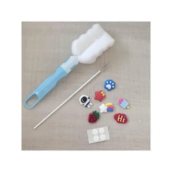Conjunto de escova de copo de copo, escova de palha, adesivo tridimensional, escova de mamilo, escova de palha, adesivo