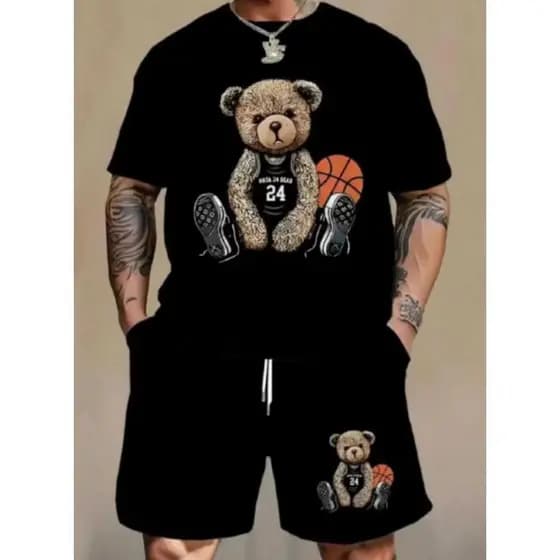 Conjunto Camiseta + Shorts Mauricinho Masculino URSO BASQUETE