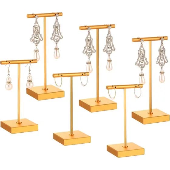 Kigeli Conjunto de 6 Suportes de Exibição para Brincos em Metal, Suporte de Exibição para Brincos de Varejo, Suporte de