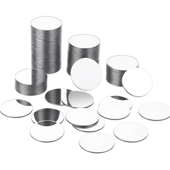 100 PCS Mini Acrylic Round Mirror, 1 Inch Small Mirrors for Crafts Self Adhesive Mirror Stickers Mosaic Mirrors Tiles fo