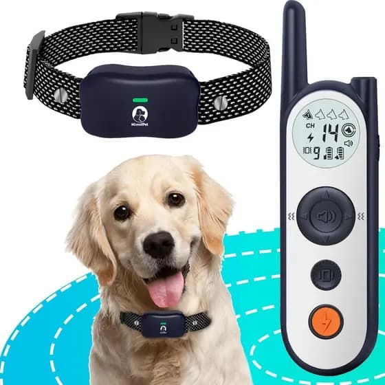 Sistema de Cerca Sem Fio para Cães MIMOFPET com Controle Remoto de Treinamento - Cerca Elétrica Ajustável de até 3500 pé