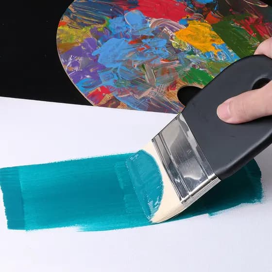 Pintura a óleo Pincel de placa de lã de Nylon Cabo curto Multi-especificação Pincel de cabeça plana Guache Acrílico Pinc
