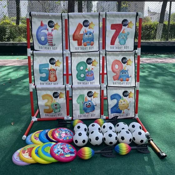 Equipamento de treinamento de arremesso de bola para gols em quadra de nove linhas, para atividades esportivas divertida