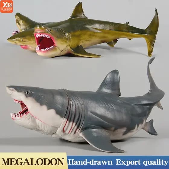 Marine Sea Overlord Tubarão De 3 Cabeças Megalodon Grande Branco Figura De Ação-Modelo De Animais Marinhos Brinquedo De