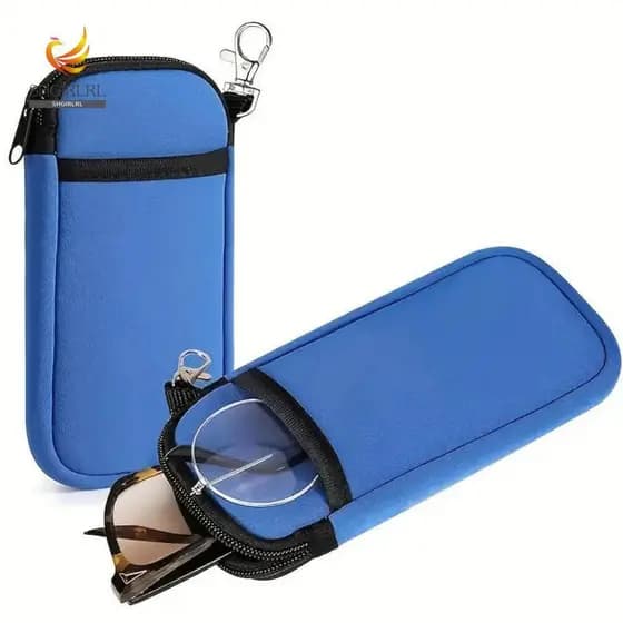 Óculos SHGIRLRL , Bolso Duplo Com De Sol Mosquetão , Bolsa Portátil Durável Para Zíper