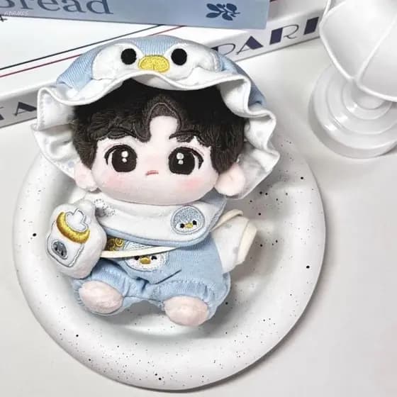 1 conjunto de roupas de boneca de algodão de 10cm, pinguim de desenho animado, fofo YJHK
