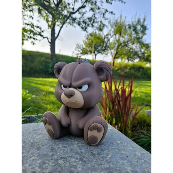 Urso Bravo Decorativo Estilo Tricô 3D | Boneco Urso Mal Humorado Criativo Presente Diferente