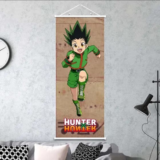 Pintura caçador em tempo integral, transferência de calor, pano de rolagem, pintura de parede, pôster, Anime, mercadoria