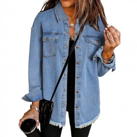 Camisa jeans lavada jaqueta feminina europeia americana outono inverno único estilo de rua jaqueta desgastada feminina