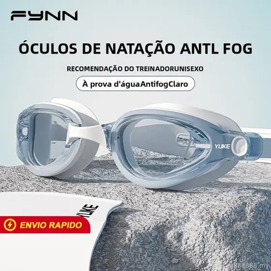 FYNN Óculos Natação Adulto Antiembaçante Impermeável HD Respirável Proteção UV Unissex Piscina Praia