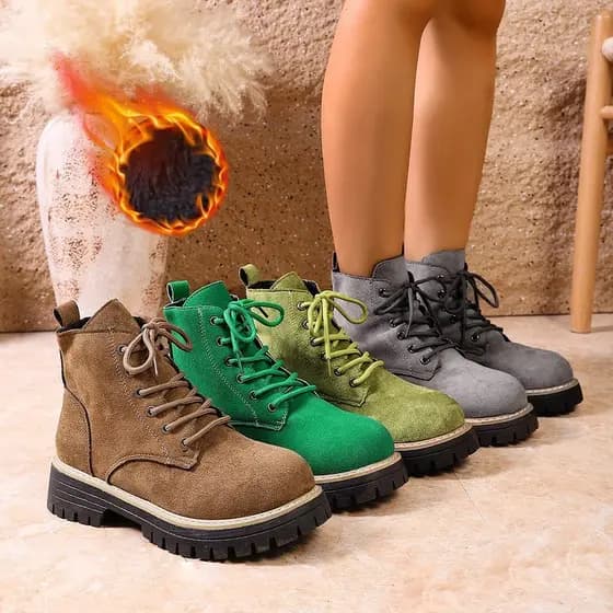 36-43 Martin botas femininas outono inverno novo estilo salto grosso Casual moda All-Match botas curtas rendas curto Bo