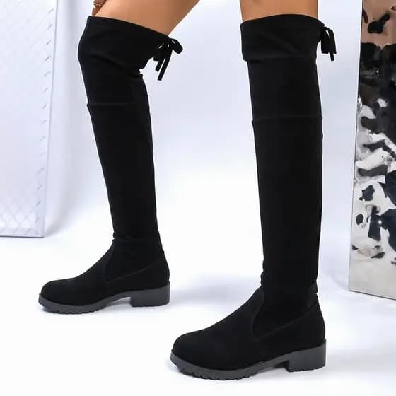 Outono inverno botas femininas finas botas finas outono novas botas longas de salto baixo All-Match tubo alto primavera