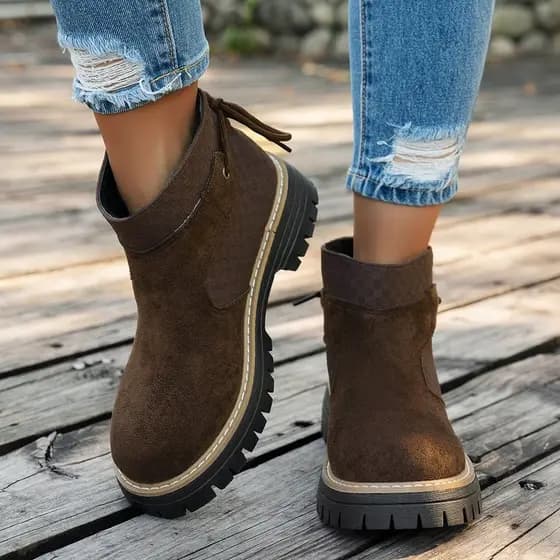 36-43 outono inverno Martin botas de salto grosso Casual antiderrapante botas curtas com cadarço botas curtas confortáve