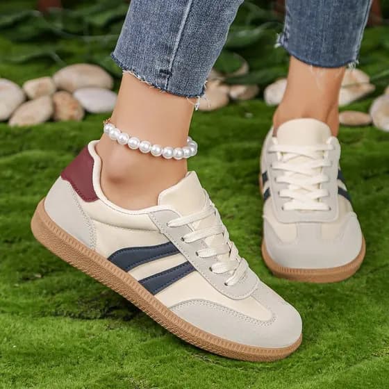 Primavera tênis casuais tamanho grande sapatos femininos plana confortável leve rendas estudante tênis de corrida