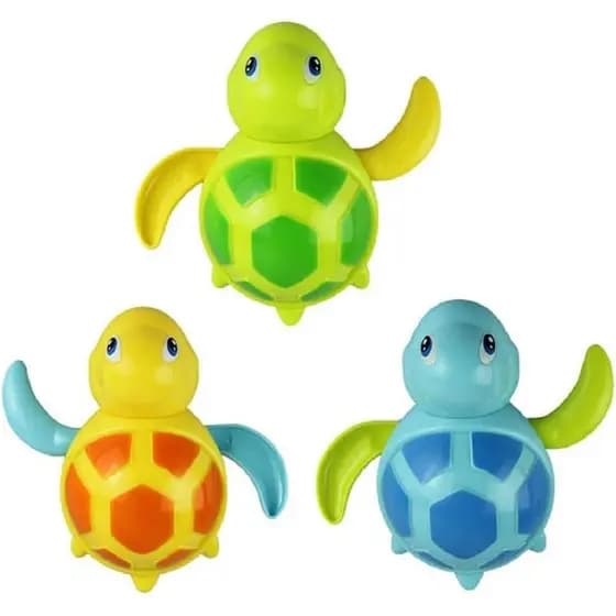 Brinquedo de tartaruga nadadora para banho de bebê, conjunto de 3 peças, brinquedo de corda para banho, tartaruga nadado