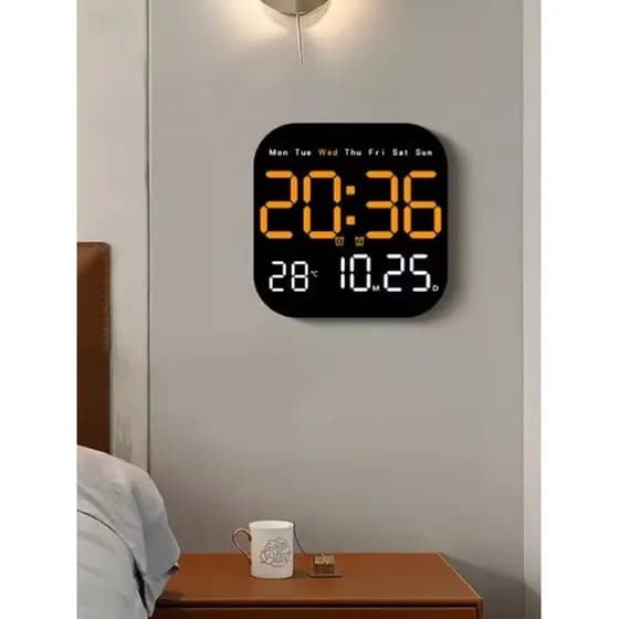 Simples tela grande relógio Digital Multi-função LED quadrado relógio eletrônico sala de estar relógio de parede pode pe