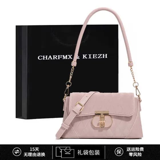 CHARFMX & KIEZH Bolsa Feminina 2024 Novo Estilo High-End Simples All-Match Bolsa Mensageiro de Ombro Portátil Bolsa nas