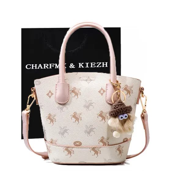 CHARFMX & KIEZH Bolsa Feminina 2025 Novo Estilo Moda All-Match Bolsa Mensageiro de Ombro High-End Pequena Bolsa Balde