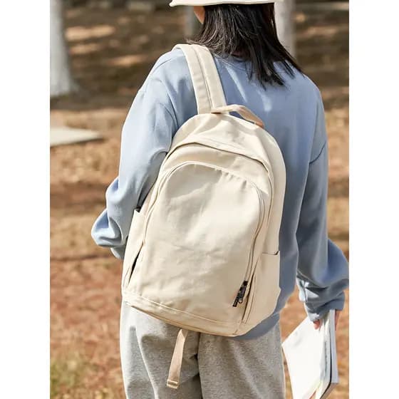 Mochila de lona feminina estudante universitário viagem leve bolsa escolar de grande capacidade 2026 novo estilo mochila