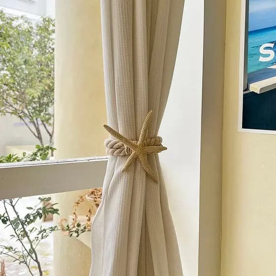 Estrela do mar cortina corda cinta moderna simples sala de estar quarto cortina decoração cortina fivela par gravata cor