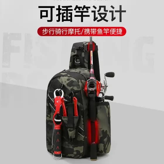 Bolsa de cintura para pesca, fluxo rápido, pesca selvagem, vara de pesca à prova d'água, bolsa de armazenamento de equip
