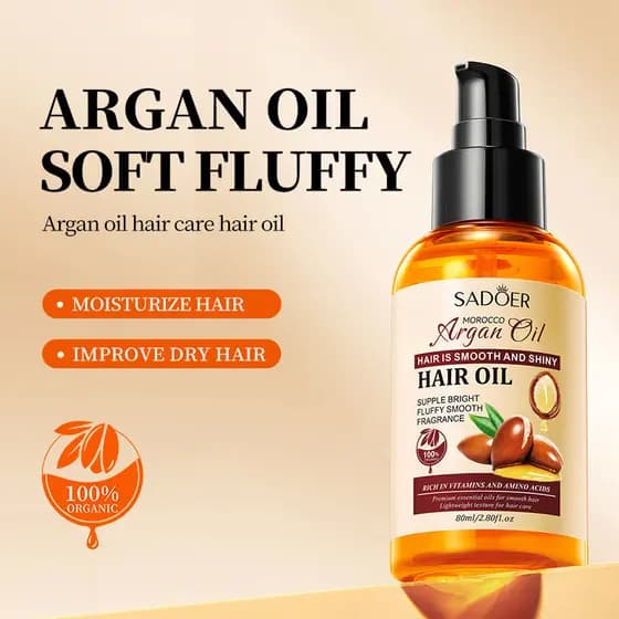 SADOER Óleo de Argan Cuidados com os Cabelos Óleo Essencial Tingimento Perm Curling Condicionador de Cabelo Liso Cuidado