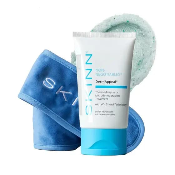 NDermAppealMicrodermabrasionFaceScrub - Esfoliante Facial de Nível Profissional com Faixa de Cabeça para Aplicação Sem S