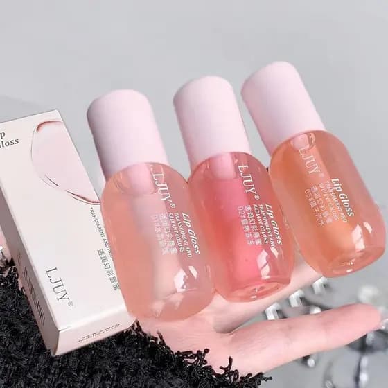 Kit de Brilho Labial 1/2/3 Peças, Bálsamo Labial Hidratante, Gloss Labial Hidratante e Volumizador para Meninas e Mulher
