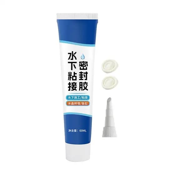 Selante Subaquático | Adesivo de Colagem Subaquática de 60ml | Adesivo para Piscina | para aquários marinhos, font