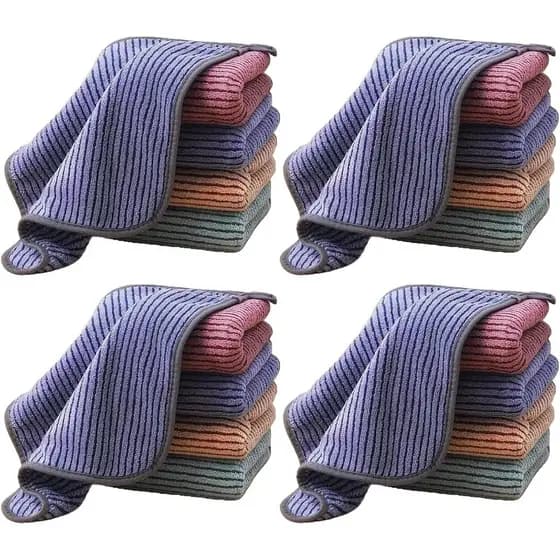Pano de Limpeza de Microfibra, 20 Peças de Pano Mágico Espessado, Panos de Prato de Fibra Superfina de Secagem Rápida, T