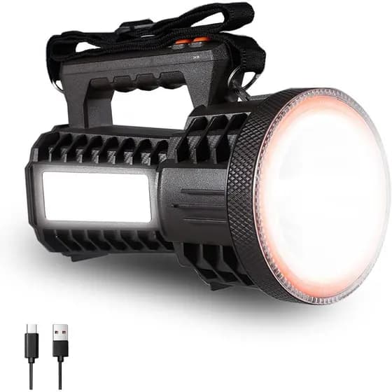 Lanterna LED Recarregável VAVOFO 2000LM, lanterna essencial para camping, com ajuste de brilho contínuo, power bank de 1