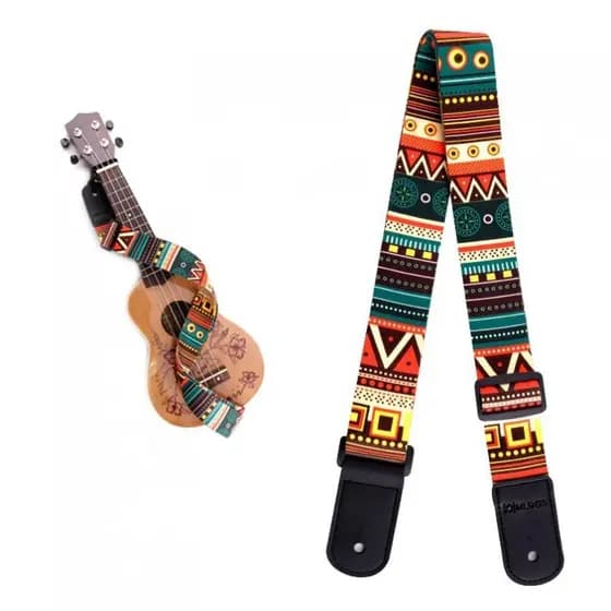 Correia De Ukulele Estilo Nacional Ajustável Com Cabeça De Couro De PU Macio