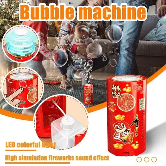 Máquina De Bolhas Elétrica De 13 Furos Com Luz Piscante Som Automática De Fogos De Artifício Presente De Aniversário Infantil Decoração Interna Brinquedo Ao Ar Livre Festa Profissional Feriado Celeb