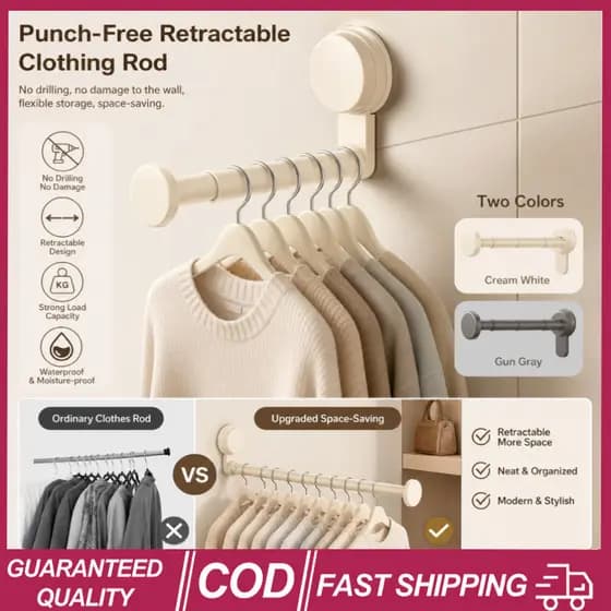 (Vendedores Quentes) 4 Pçs Design Retrátil Cabide Sem Broca Ventosa Rack De Armazenamento Banheiro Varanda Pendurado Uso