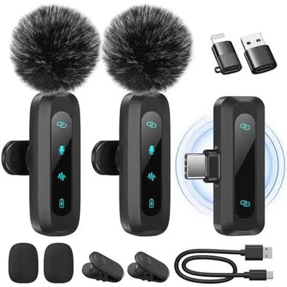 Mini Microfone Para Telefone Android-De Lapela Sem Fio Plug-Play Com Redução De Ruído , Emparelhamento Automático , Mudo