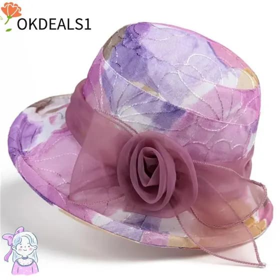 OKDEALS Boné Turístico Para Guarda-Sol , Chapéu De Pescador Respirável De Primavera/Verão Colorido Bacia De Flores
