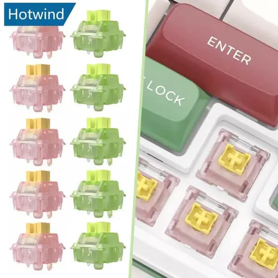 10/20/30Pcs Silent Peach V3 Switch Lubrificado Silencioso Limão V3 Switches Mecânico Teclado Linear Tátil 5Pin Hot swap