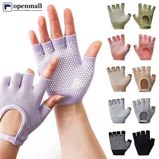 Nobleflyingomall 1 Par Feminino Meio Dedo Nu Volta Luvas De Yoga Antiderrapante Respirável Fitness Ciclismo Pilates Algo